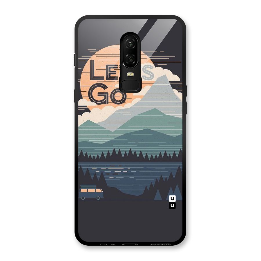 Abstract Travel Glass Back Case for OnePlus 6