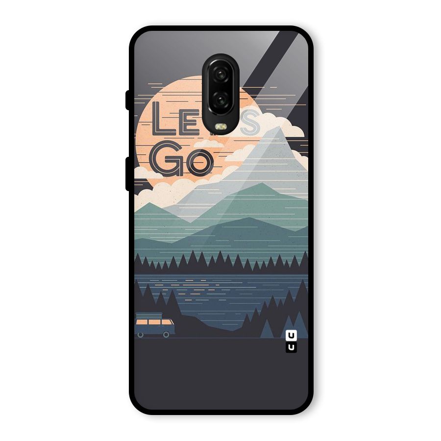 Abstract Travel Glass Back Case for OnePlus 6T