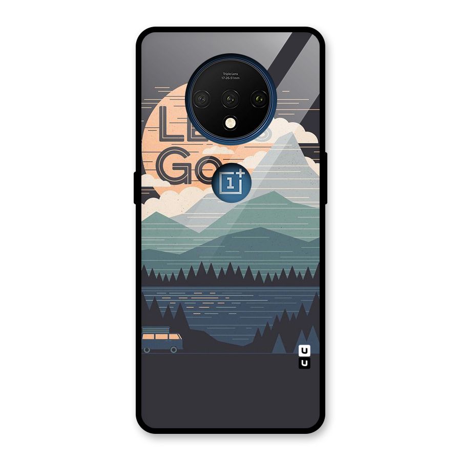 Abstract Travel Glass Back Case for OnePlus 7T