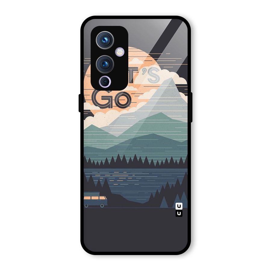 Abstract Travel Glass Back Case for OnePlus 9