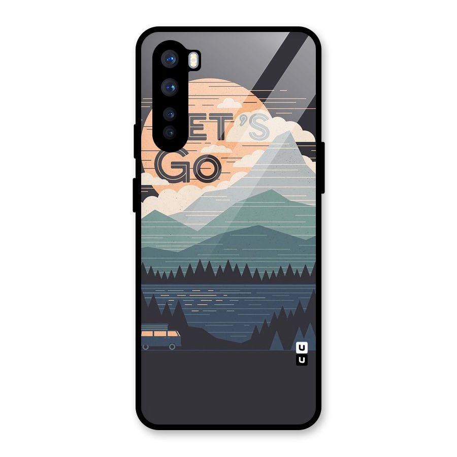 Abstract Travel Glass Back Case for OnePlus Nord