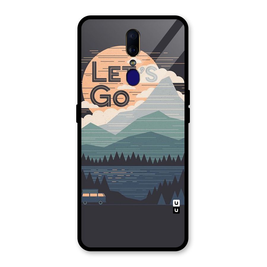 Abstract Travel Glass Back Case for Oppo F11