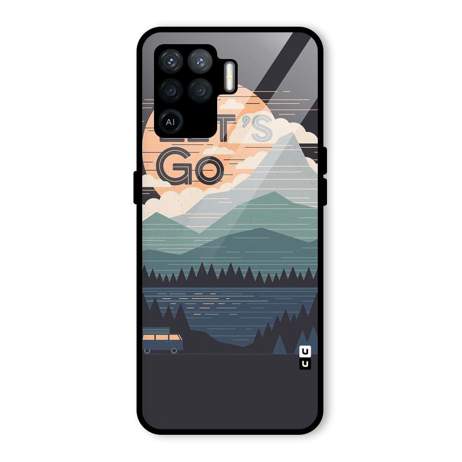 Abstract Travel Glass Back Case for Oppo F19 Pro