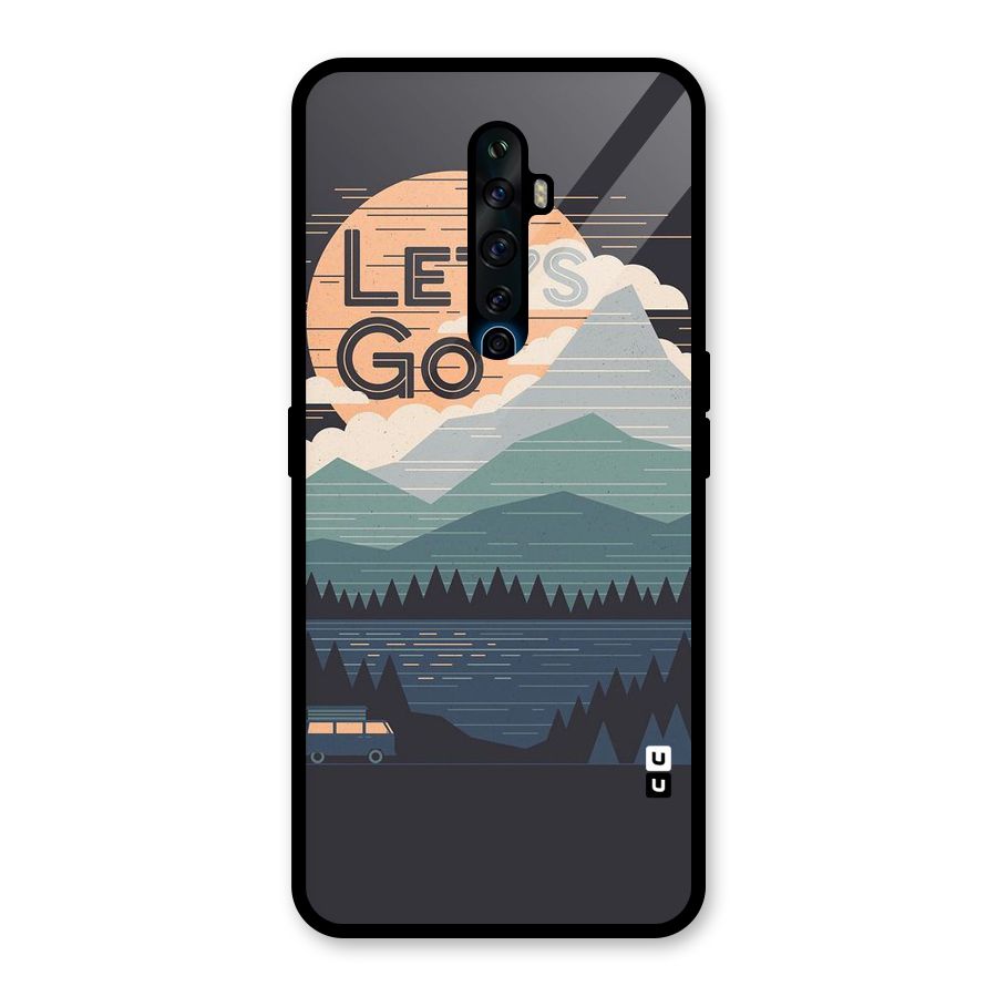 Abstract Travel Glass Back Case for Oppo Reno2 F