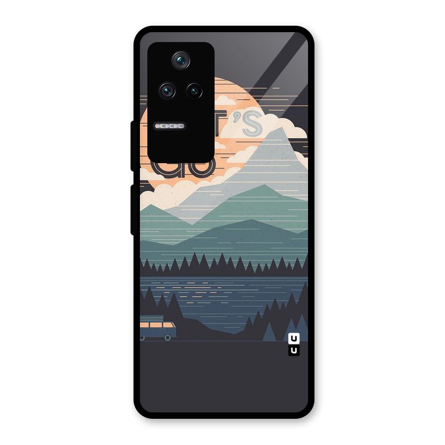 Abstract Travel Glass Back Case for Poco F4 5G