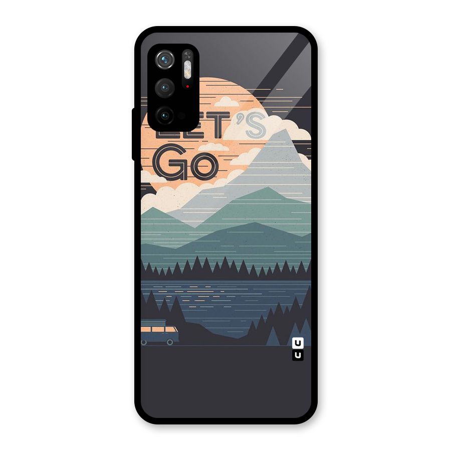 Abstract Travel Glass Back Case for Poco M3 Pro 5G