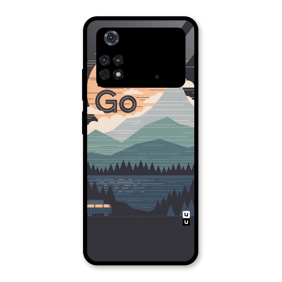 Abstract Travel Glass Back Case for Poco M4 Pro 4G