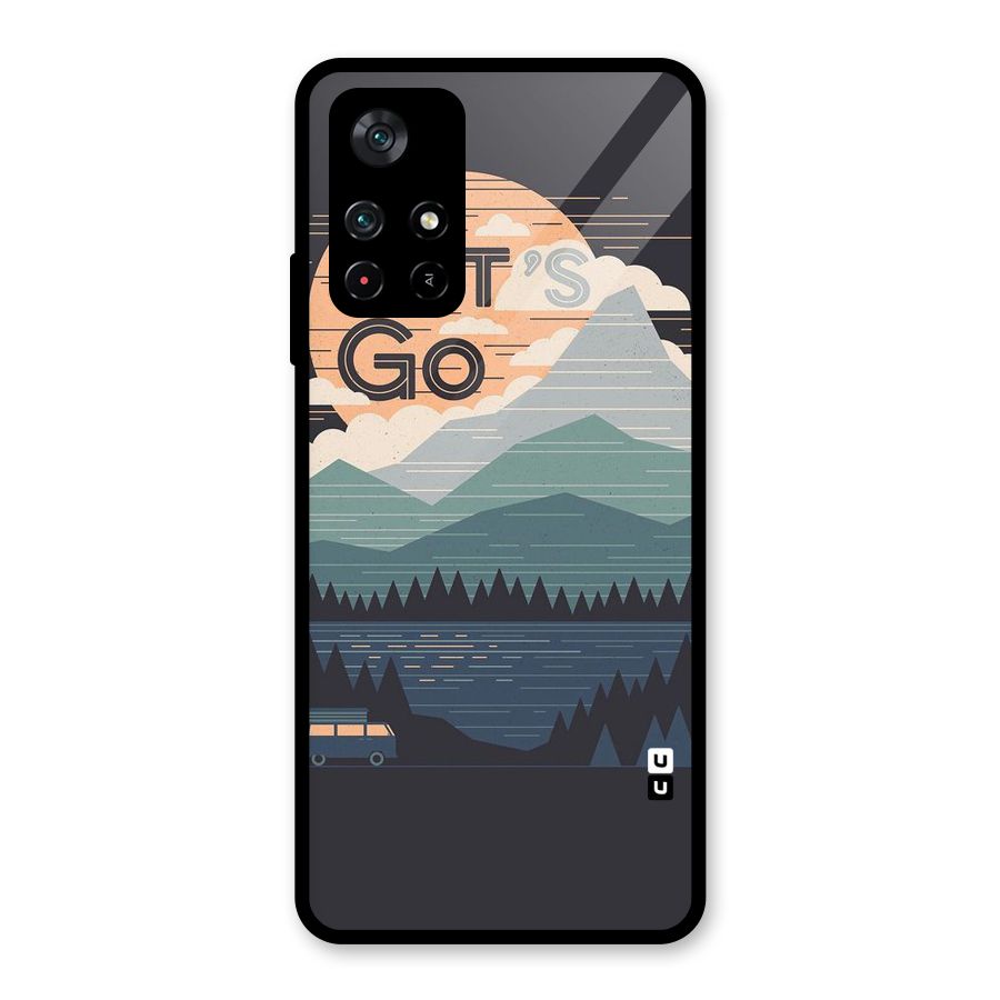 Abstract Travel Glass Back Case for Poco M4 Pro 5G
