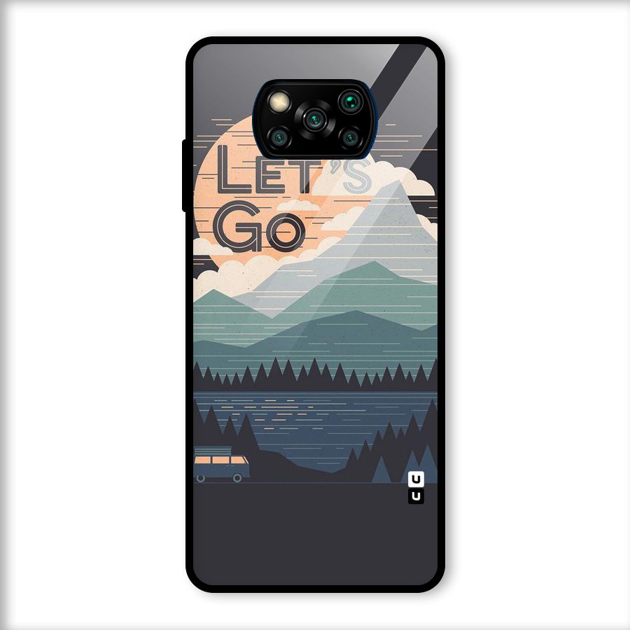 Abstract Travel Glass Back Case for Poco X3
