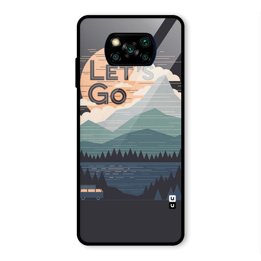 Abstract Travel Glass Back Case for Poco X3 Pro