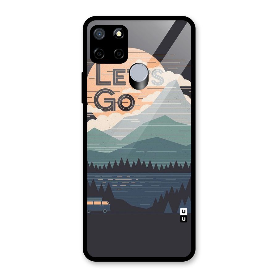 Abstract Travel Glass Back Case for Realme C15