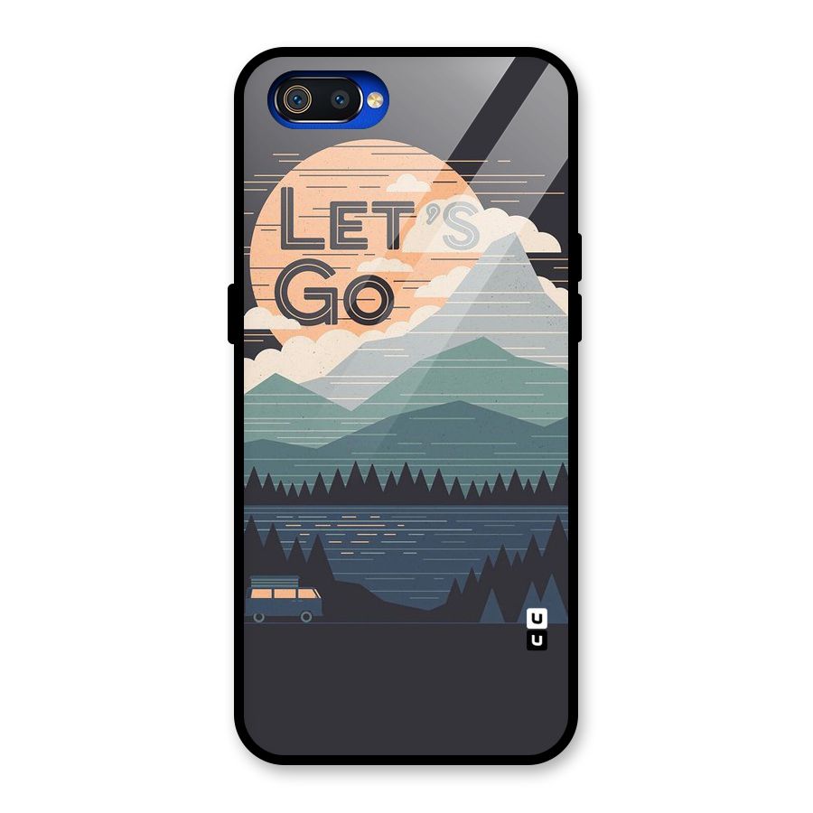 Abstract Travel Glass Back Case for Realme C2