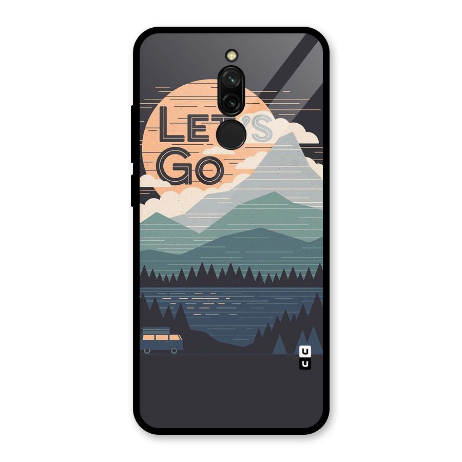 Abstract Travel Glass Back Case for Redmi 8