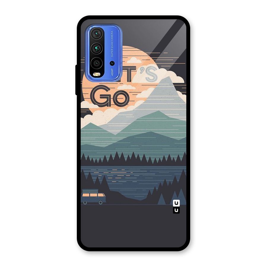 Abstract Travel Glass Back Case for Redmi 9 Power