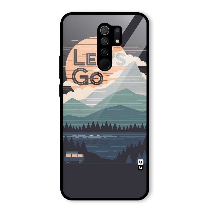 Abstract Travel Glass Back Case for Redmi 9 Prime