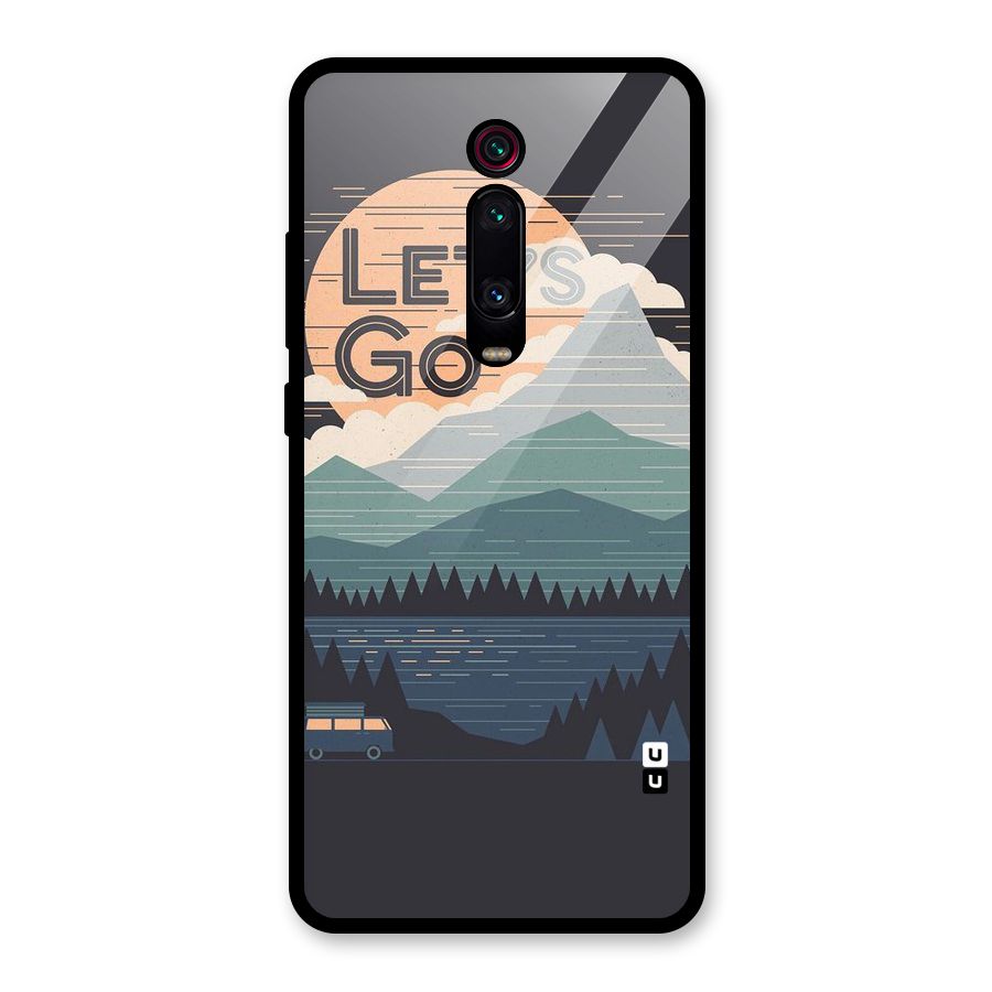 Abstract Travel Glass Back Case for Redmi K20