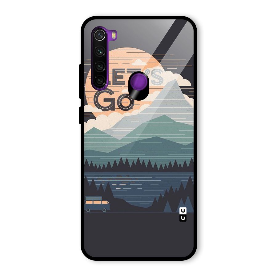 Abstract Travel Glass Back Case for Redmi Note 8