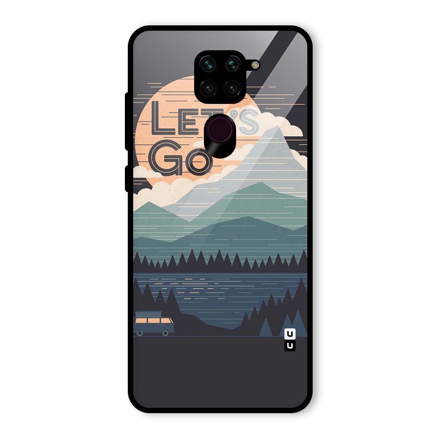 Abstract Travel Glass Back Case for Redmi Note 9