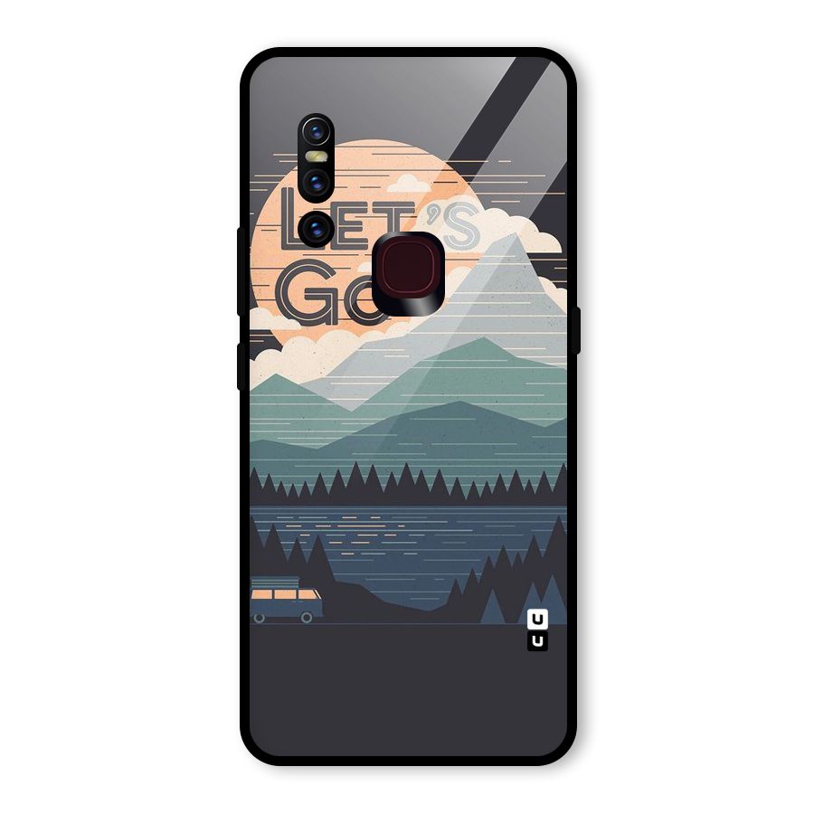 Abstract Travel Glass Back Case for Vivo V15