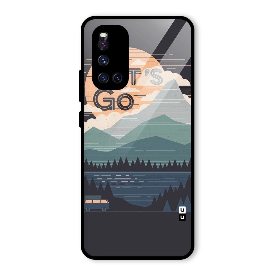 Abstract Travel Glass Back Case for Vivo V19