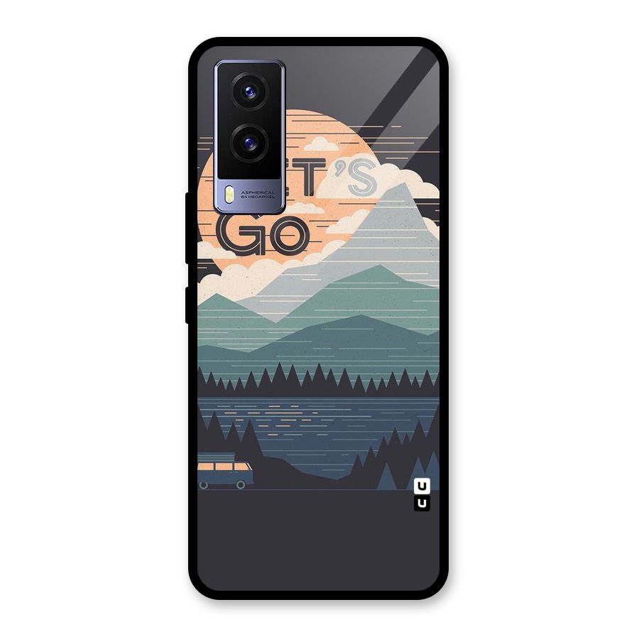 Abstract Travel Glass Back Case for Vivo V21e 5G