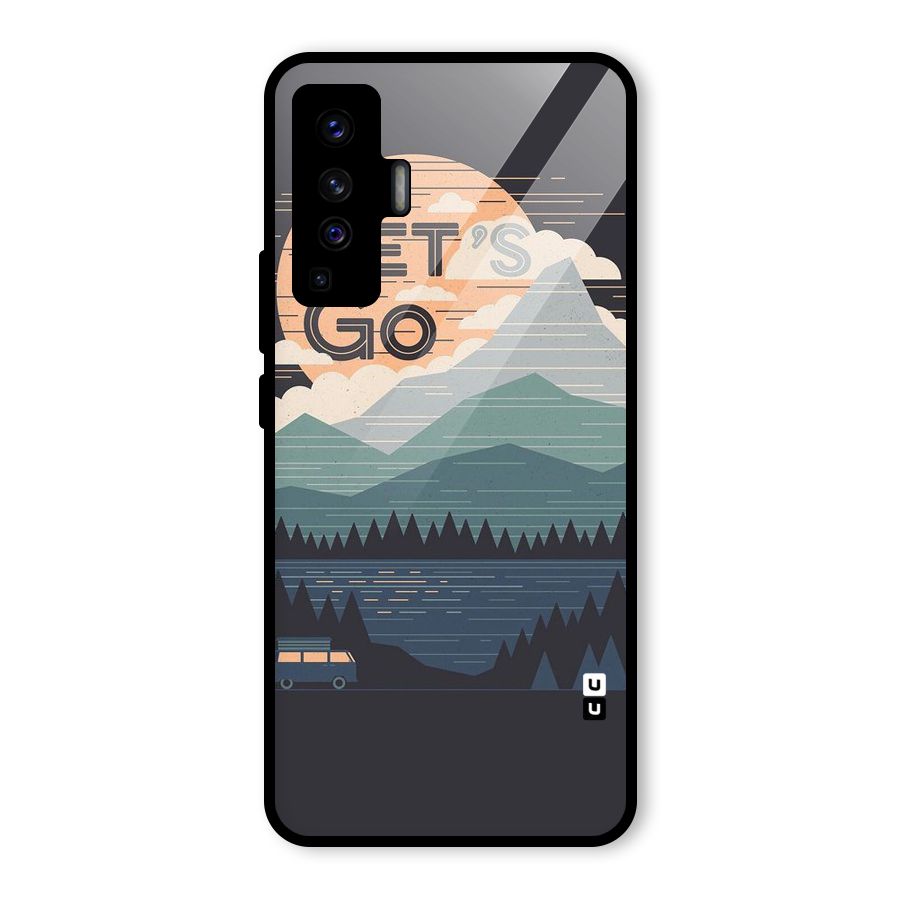 Abstract Travel Glass Back Case for Vivo X50