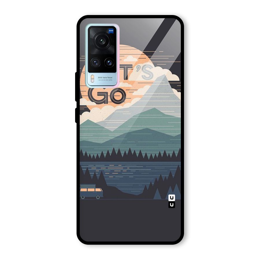 Abstract Travel Glass Back Case for Vivo X60