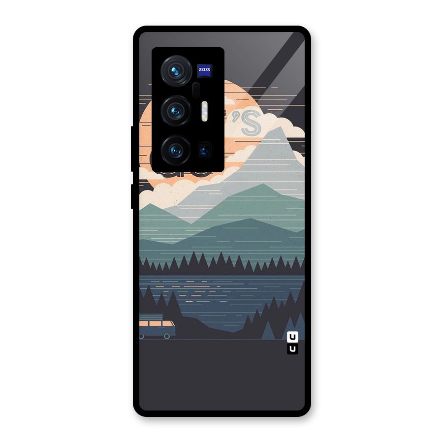 Abstract Travel Glass Back Case for Vivo X70 Pro Plus