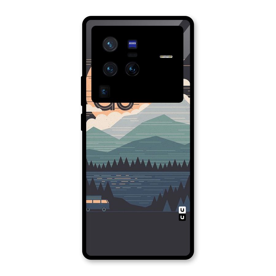 Abstract Travel Glass Back Case for Vivo X80 Pro