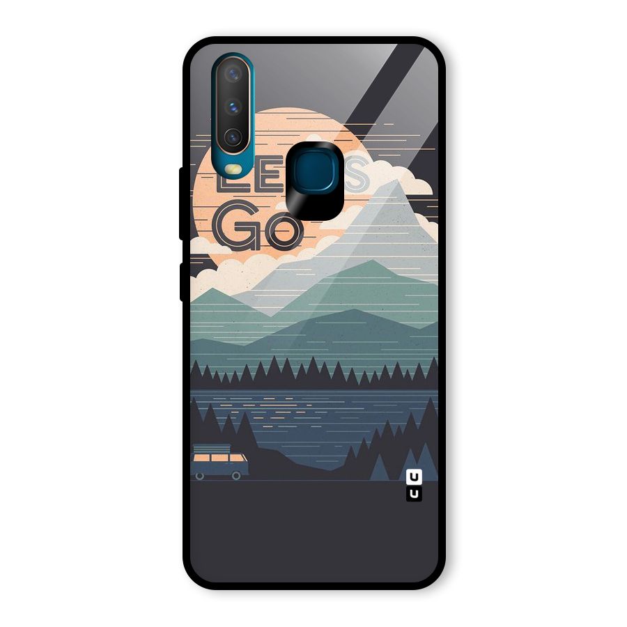 Abstract Travel Glass Back Case for Vivo Y12