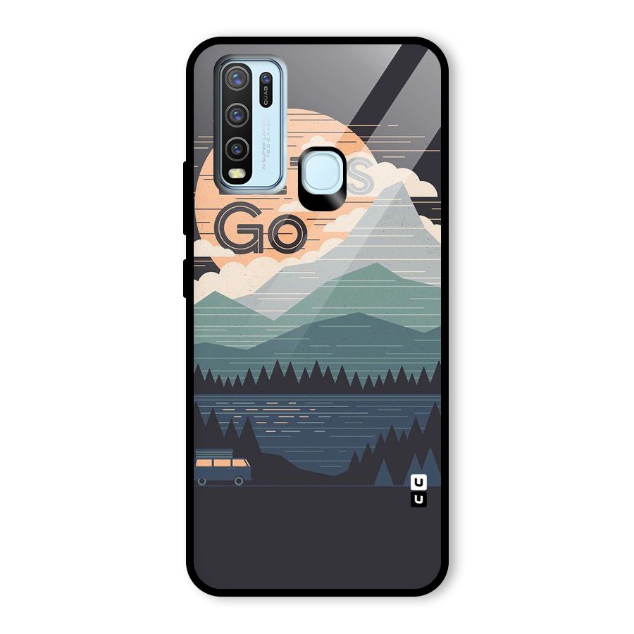 Abstract Travel Glass Back Case for Vivo Y30