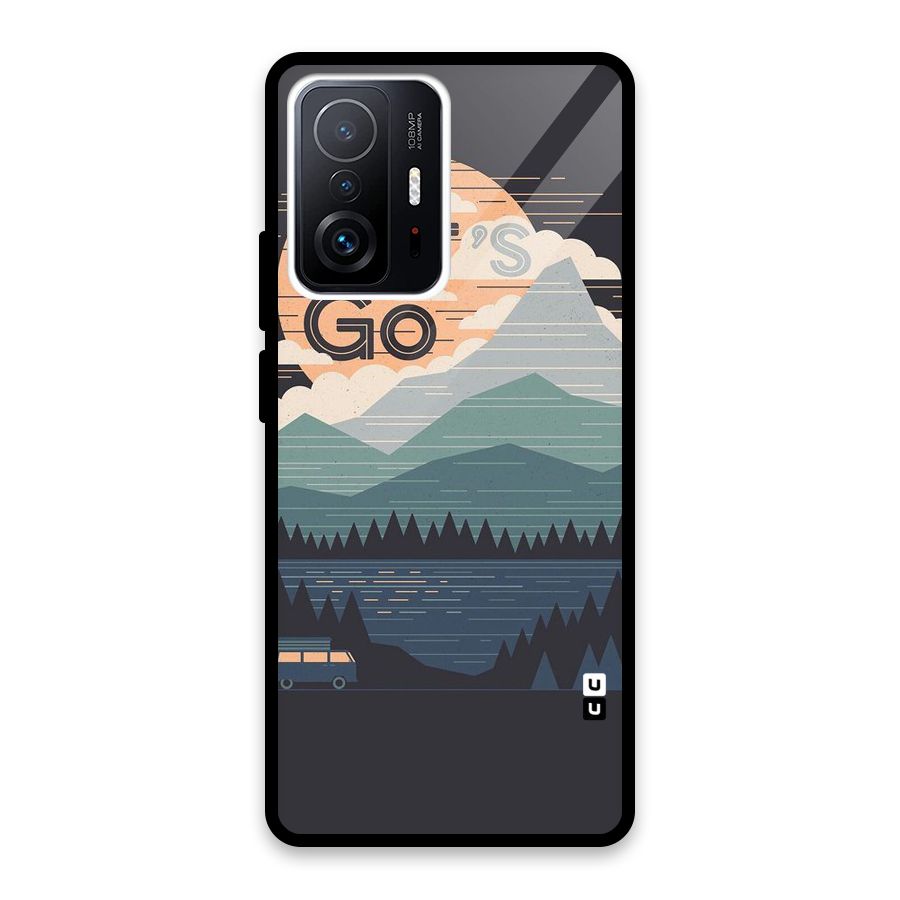 Abstract Travel Glass Back Case for Xiaomi 11T Pro