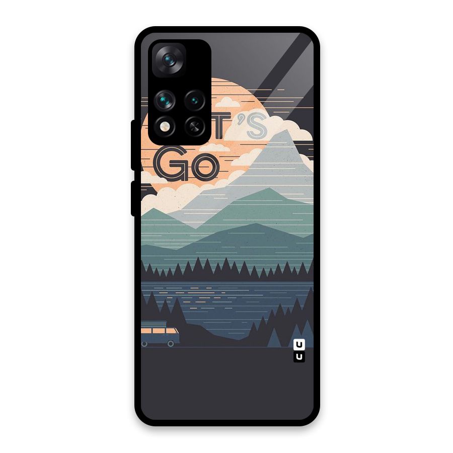 Abstract Travel Glass Back Case for Xiaomi 11i HyperCharge 5G