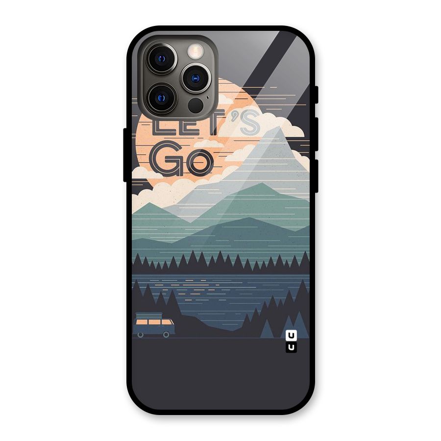 Abstract Travel Glass Back Case for iPhone 12 Pro