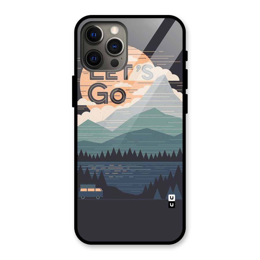 Abstract Travel Glass Back Case for iPhone 12 Pro Max