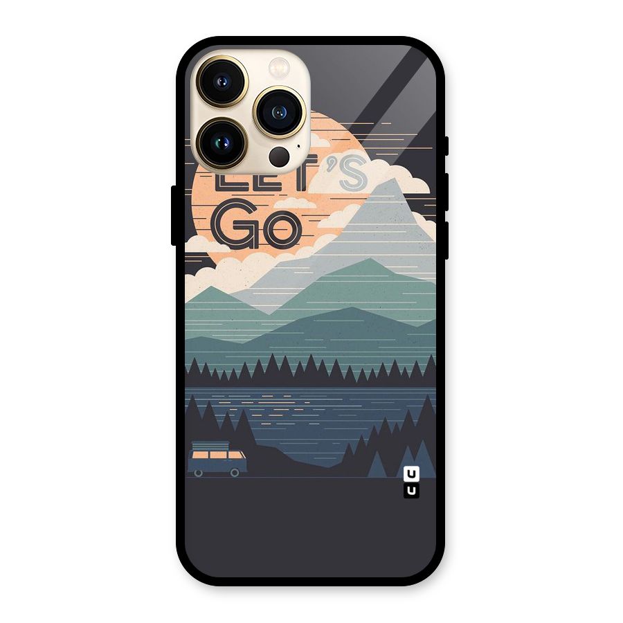 Abstract Travel Glass Back Case for iPhone 13 Pro Max