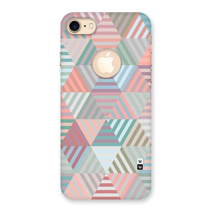 Abstract Triangle Lines Back Case for iPhone 7 Logo Cut