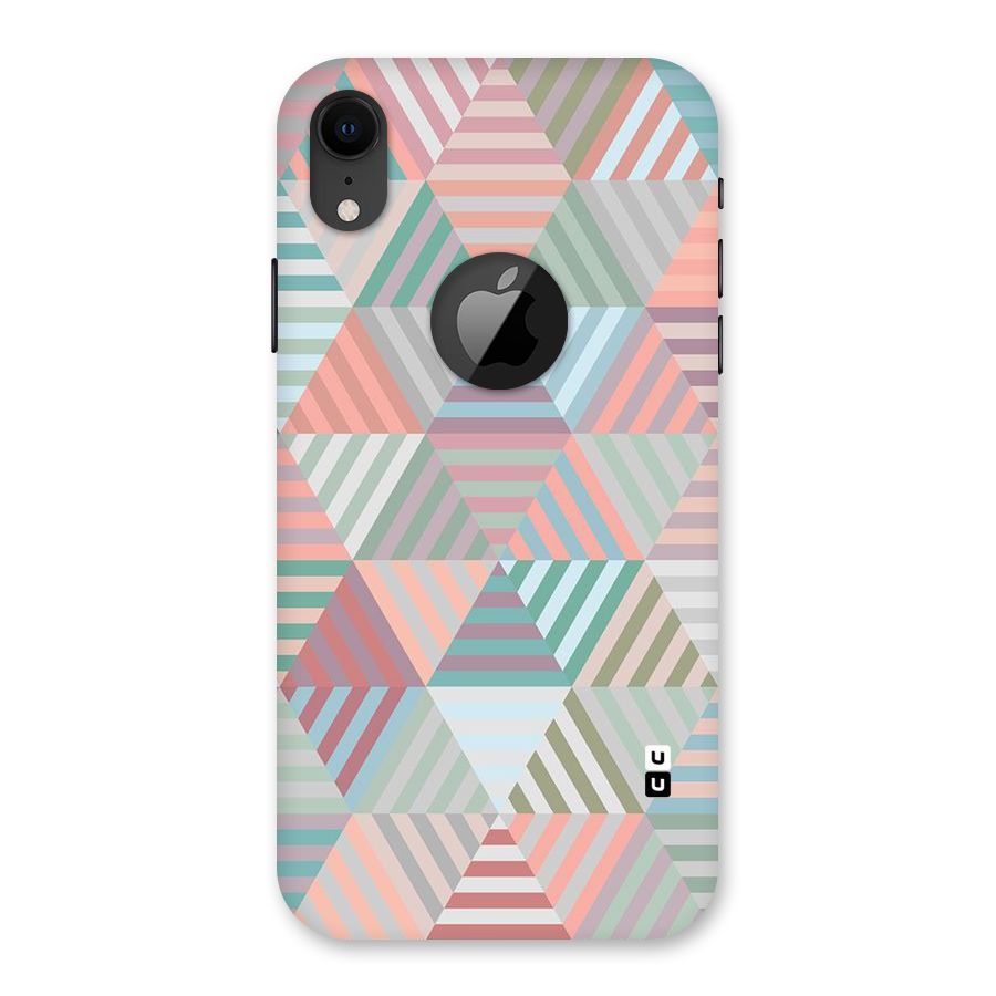 Abstract Triangle Lines Back Case for iPhone XR Logo Cut