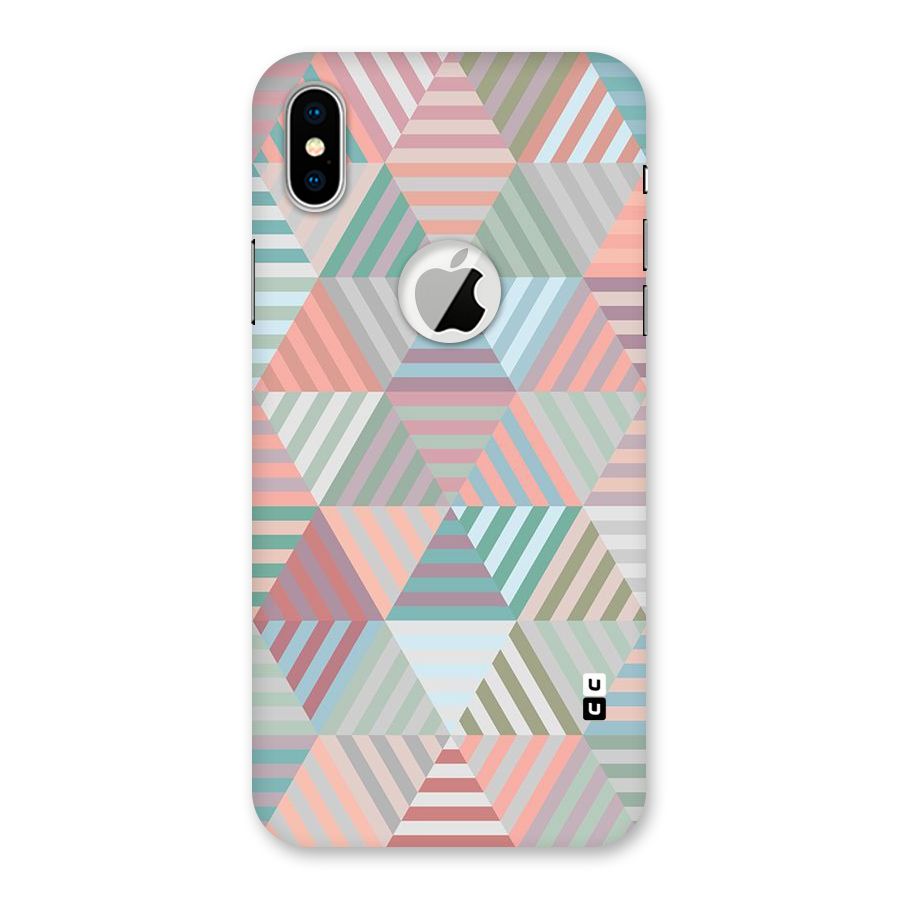 Abstract Triangle Lines Back Case for iPhone X Logo Cut