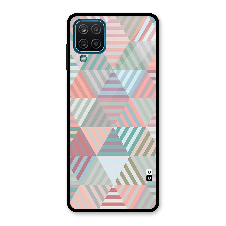 Abstract Triangle Lines Glass Back Case for Galaxy A12