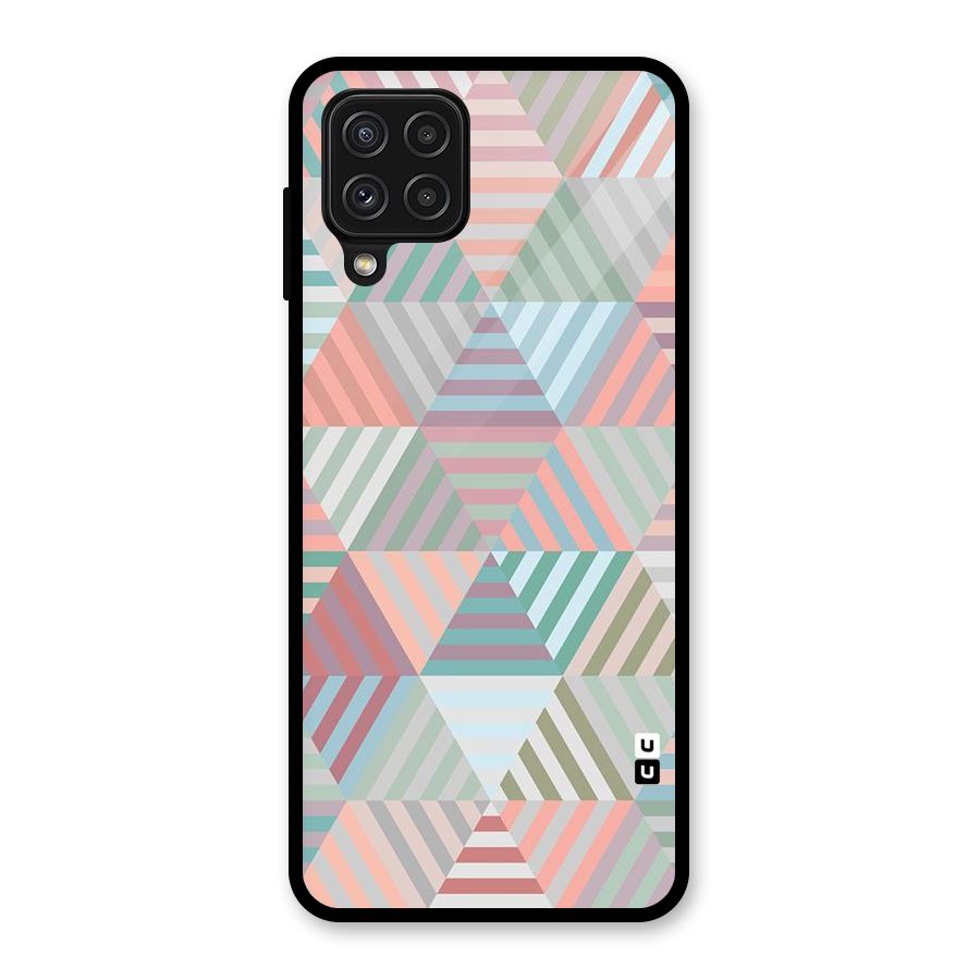 Abstract Triangle Lines Glass Back Case for Galaxy A22 4G