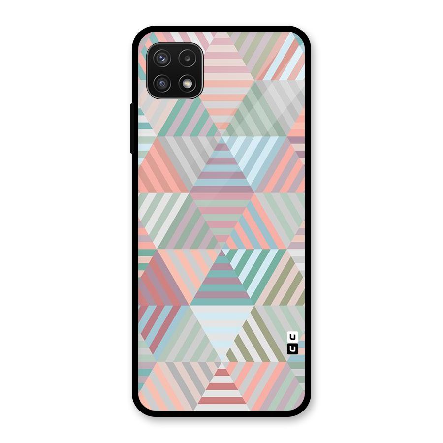 Abstract Triangle Lines Glass Back Case for Galaxy A22 5G