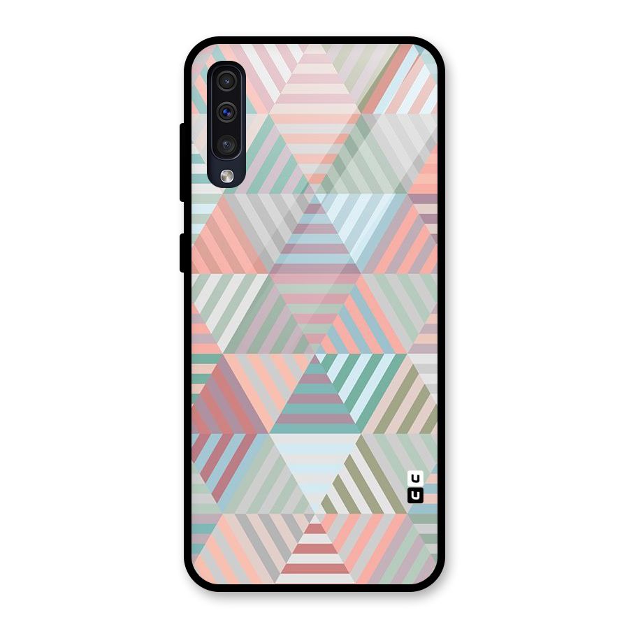 Abstract Triangle Lines Glass Back Case for Galaxy A30s