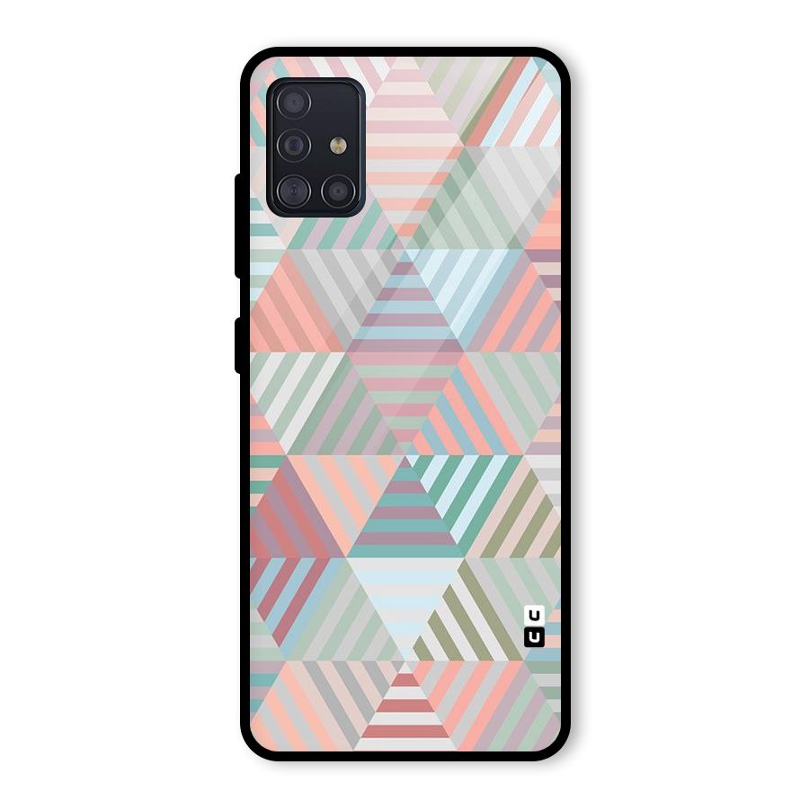 Abstract Triangle Lines Glass Back Case for Galaxy A51