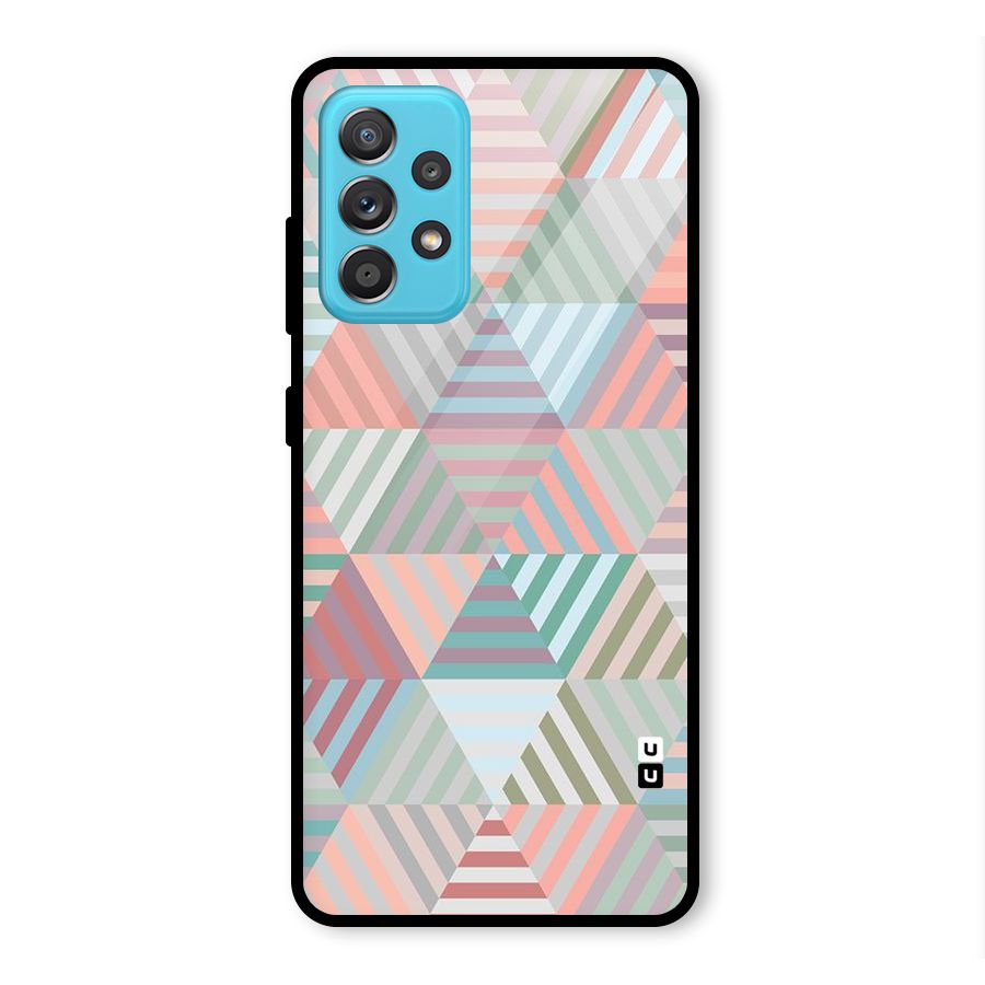 Abstract Triangle Lines Glass Back Case for Galaxy A52