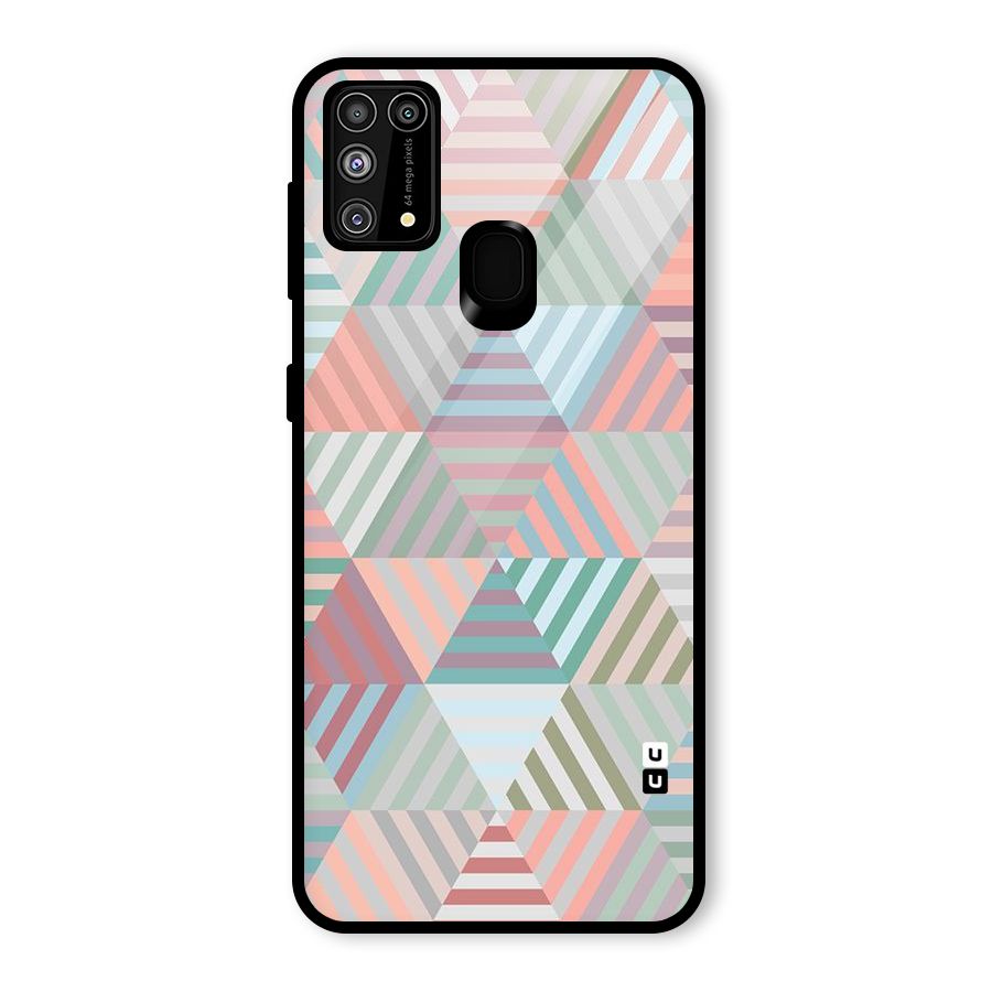 Abstract Triangle Lines Glass Back Case for Galaxy F41