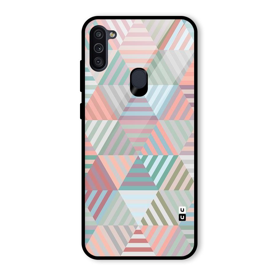 Abstract Triangle Lines Glass Back Case for Galaxy M11