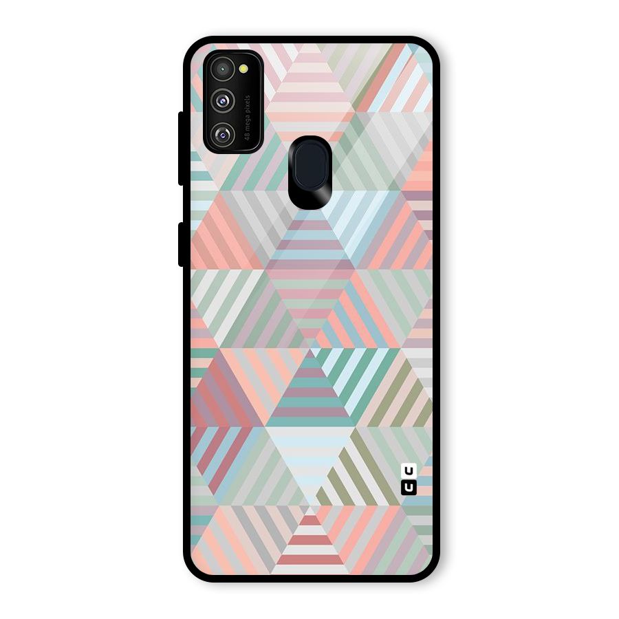 Abstract Triangle Lines Glass Back Case for Galaxy M30s