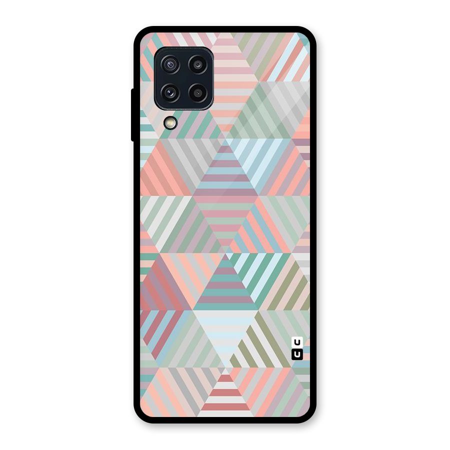 Abstract Triangle Lines Glass Back Case for Galaxy M32