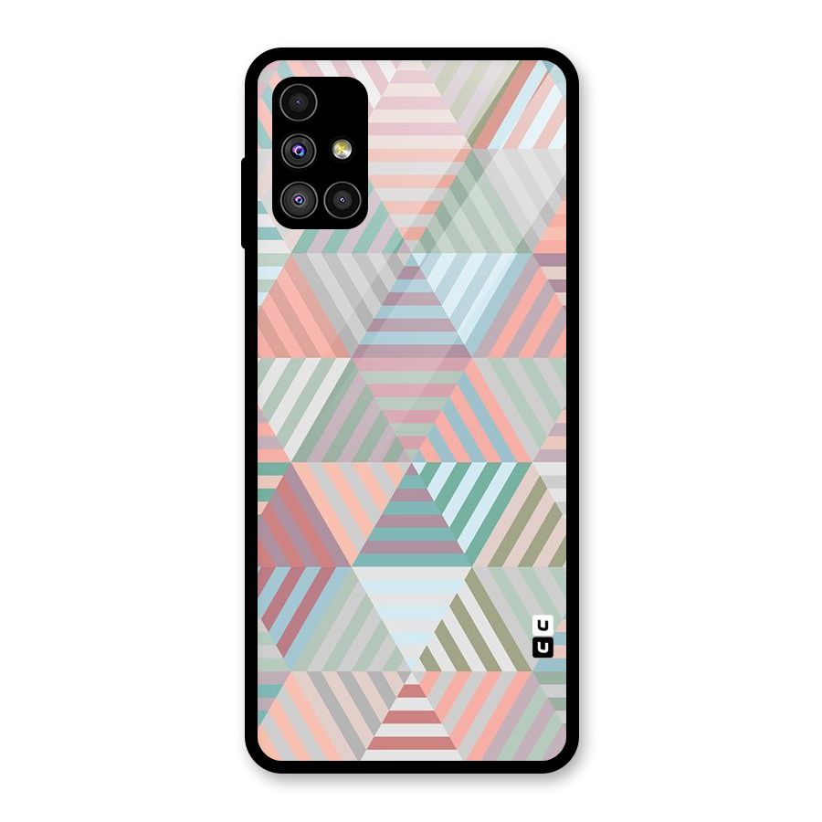 Abstract Triangle Lines Glass Back Case for Galaxy M51